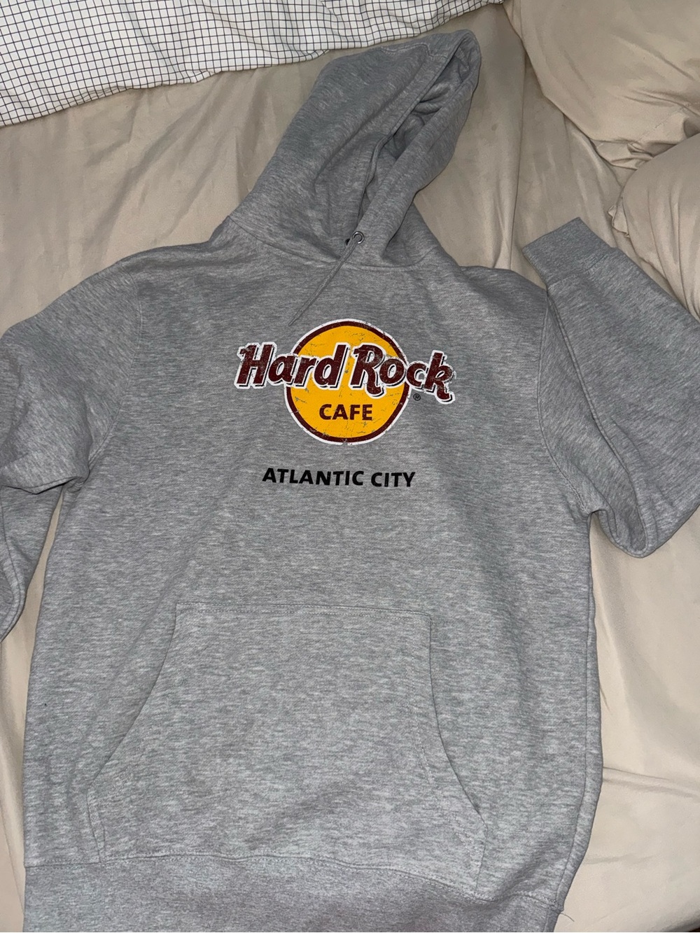 Hard Rock Cafe Grey Hoodie with Yellow & Red Logo